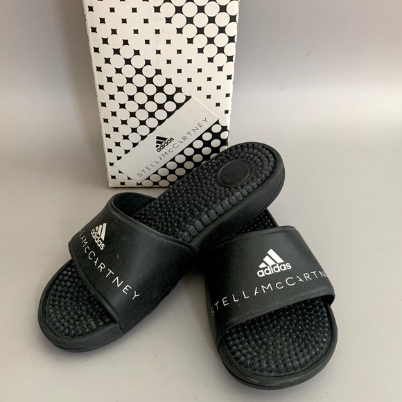 Adidas by Stella McCartney Black Sandals - Picture 1 of 3